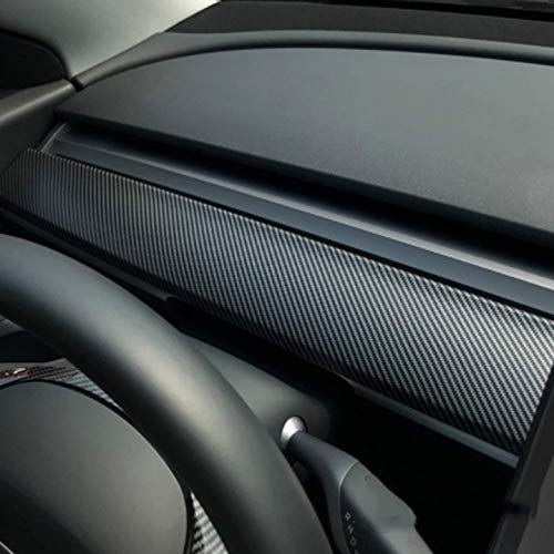 Matte Carbon Fiber Pattern Dashboard Cover | Tesla Model 3 & Y (1 Piece)