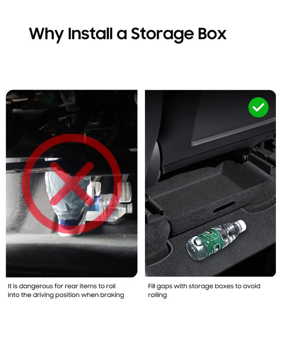 Under Seat Storage Box Organizer with Lid (2PCS) | Tesla Model Y 2020 2021 2022 2023 2024