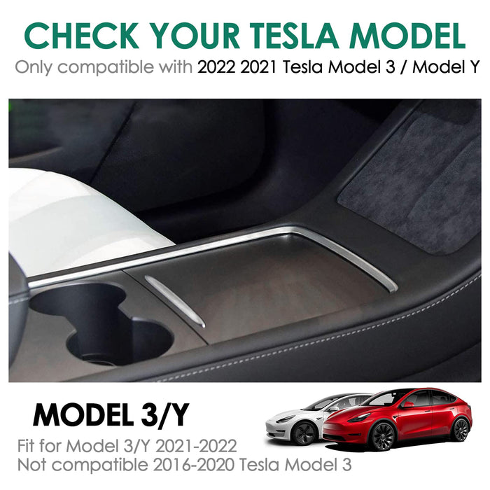 (6 Pack) Upgraded Center Console Organizer Tray Compatible | Tesla Model 3 Model Y 2023 2022 2021 | Refreshed Armrest Hidden Drawer Storage Box 1PC Webcam Cover 1PC Tissue Holder