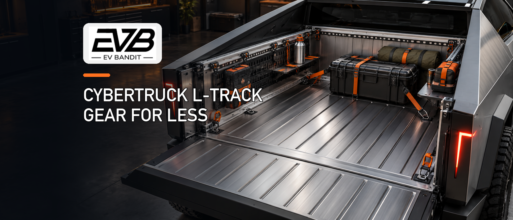 EV Bandit guide to Cybertruck L-track bed gear, MOLLE panels, and cargo protection for less