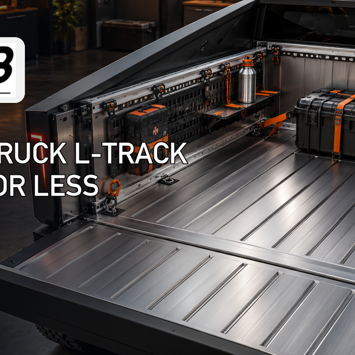EV Bandit guide to Cybertruck L-track bed gear, MOLLE panels, and cargo protection for less