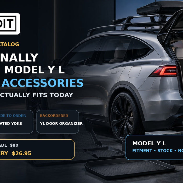 EV Bandit guide to Tesla Model Y L accessories and fitment availability