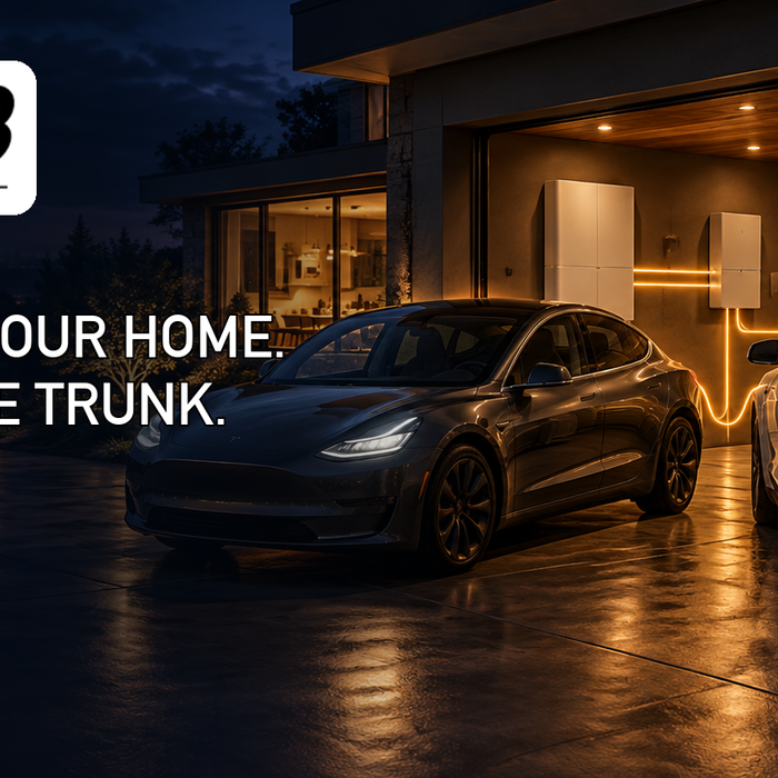 EV Bandit guide to Powershare home backup for Model 3 and Model Y with a practical blackout trunk kit