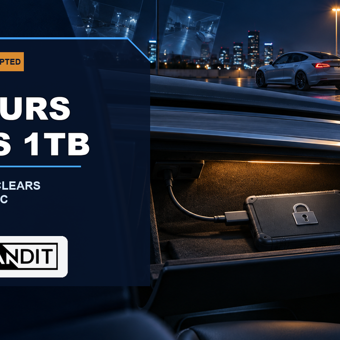 EV Bandit guide to encrypted Tesla Sentry Mode footage and the 1TB drive needed for a 24-hour buffer