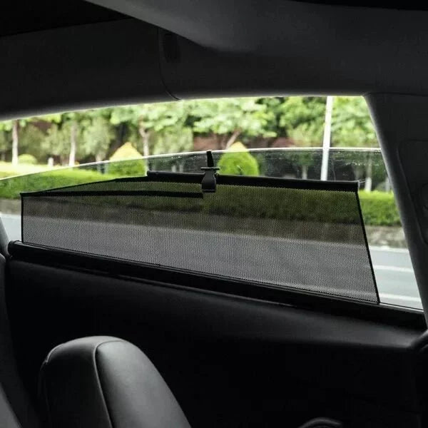 Side window sunshade installed on a Tesla Model 3