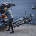 Thule EasyFold XT 2 tilted for trunk access