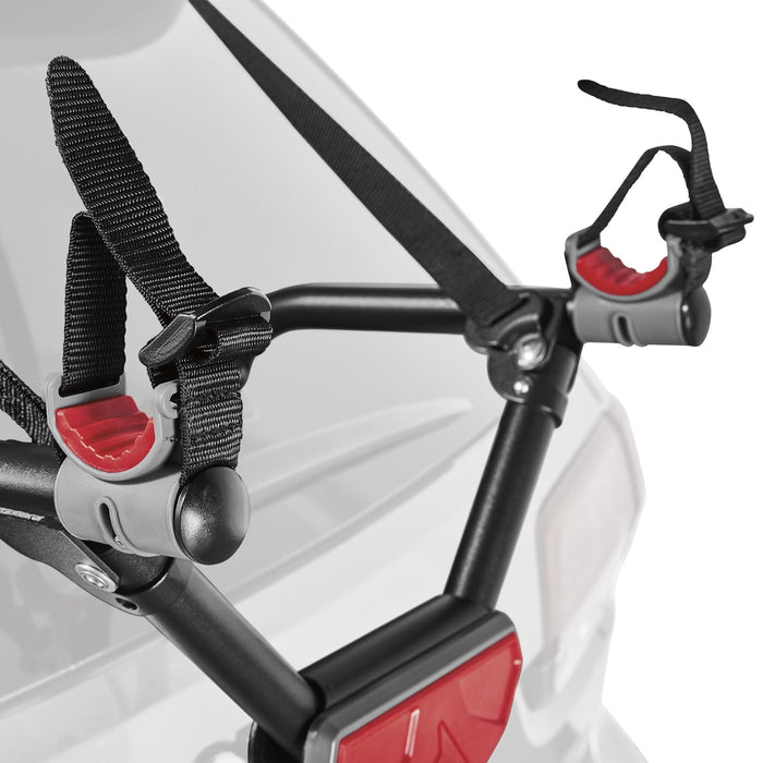 Compact 1-bike trunk rack side view
