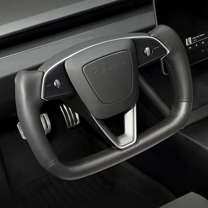 EV Bandit Carbon Fiber Heated Yoke Steering Wheel for Tesla Model 3 Highland & Model Y Juniper
