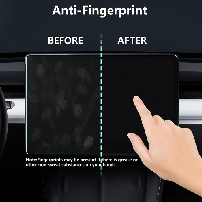 Tesla Model Y Juniper 2025-2026 & Model 3 Highland 2024-2025+ Matte Screen Protector – 2-Pack 15.4” Front & Rear 9H+ Tempered Glass, 16” Front Screen Protector Only, Anti-Glare & Fingerprint Dashboard Display Cover