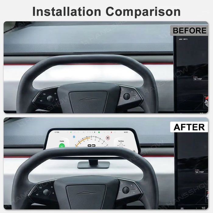 Cybertruck 9.6 inch Heads Up Display with Wireless CarPlay | No Disassembly Install for Tesla Cybertruck (2024+)