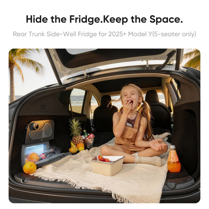 Model Y trunk fridge for road trips and camping