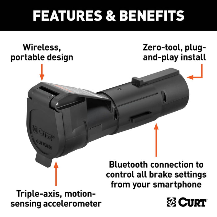 CURT Echo wireless trailer brake controller 51180, plugs into a 7 way connector