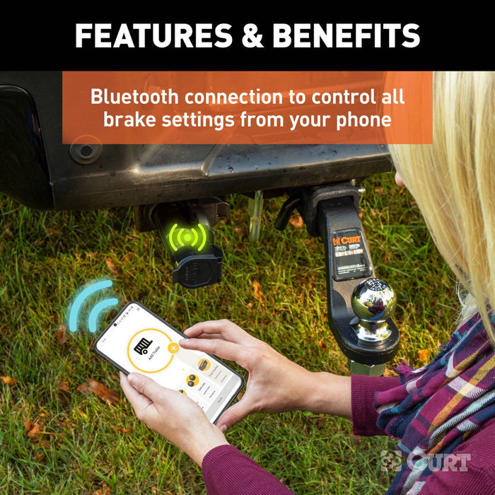 CURT Echo wireless trailer brake controller 51180, plugs into a 7 way connector