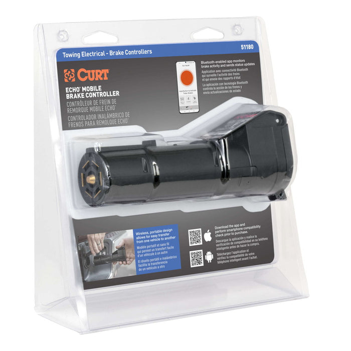 CURT Echo wireless trailer brake controller 51180, plugs into a 7 way connector