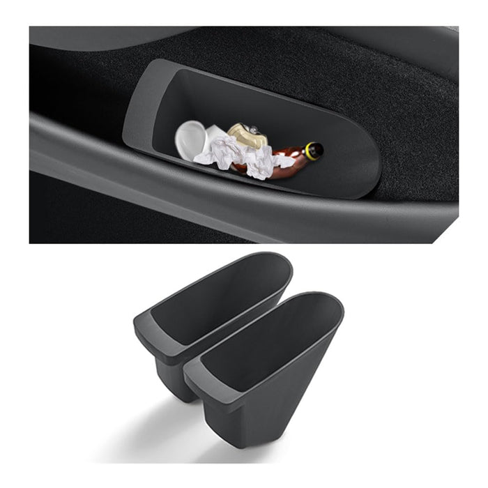 Tesla Model Y Juniper 2025-2026 Door Trash Can Set | 2-Pack Front Door Storage Bins for Driver & Passenger | Interior Garbage Organizer Accessory