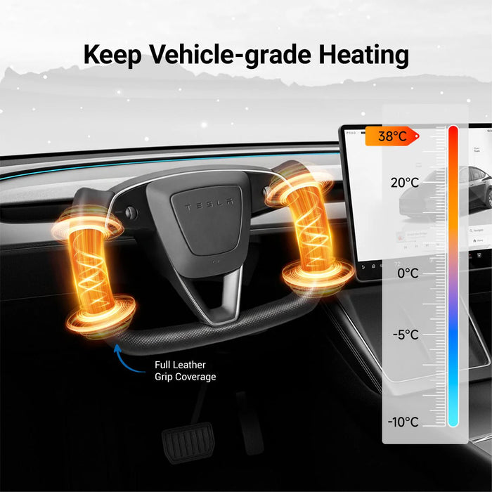 EV Bandit Carbon Fiber Heated Yoke Steering Wheel for Tesla Model 3 Highland & Model Y Juniper