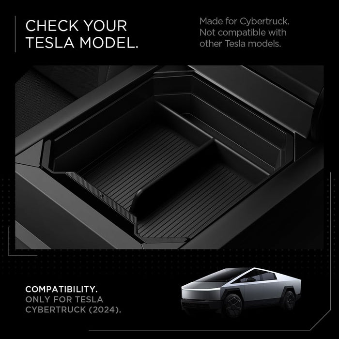 Center Console Organizer Tray(Carbon Edition) Designed for Tesla Cybertruck Accessories 2024 (Bottom) Bottom Organizer