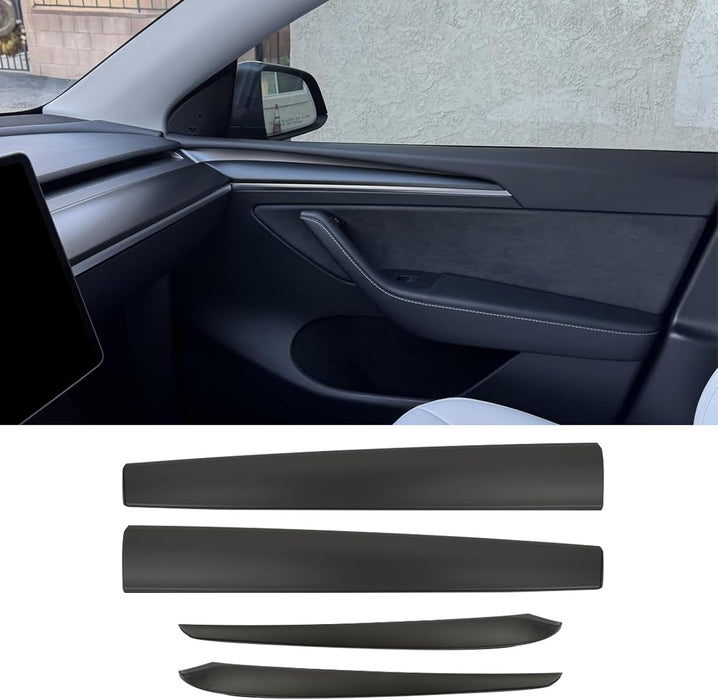 Dashboard cover and door trim set for Tesla Model Y and Model 3