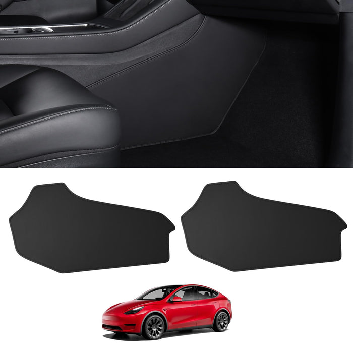 Center Console Side Anti-Kick Mats Waterproof & Dust Resistant Protector Cover Leather Pad | Tesla Model Y 2020 - 2024