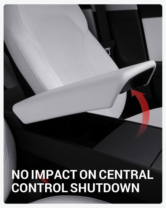 Tesla Model 3/Y/S/X Center Console Armrest Cover - Non-Slip TPE Protector, White (2016-2024)