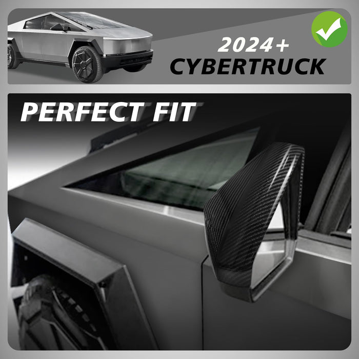 Tesla Cybertruck 2023-2024 Rearview Mirror Cover Caps - Carbon Fiber Pattern, 2PCS Left & Right