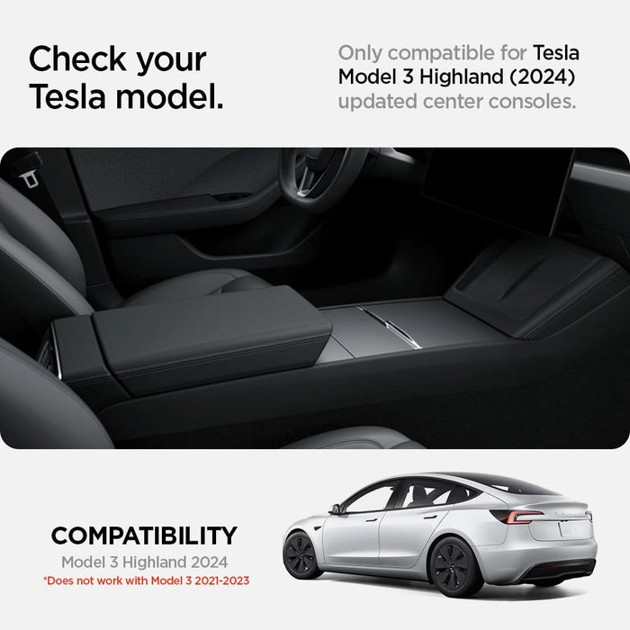 Center Console Organizer [Non-Slide] Carbon Edition for Tesla Model 3 Highland 2024-2025 Refresh