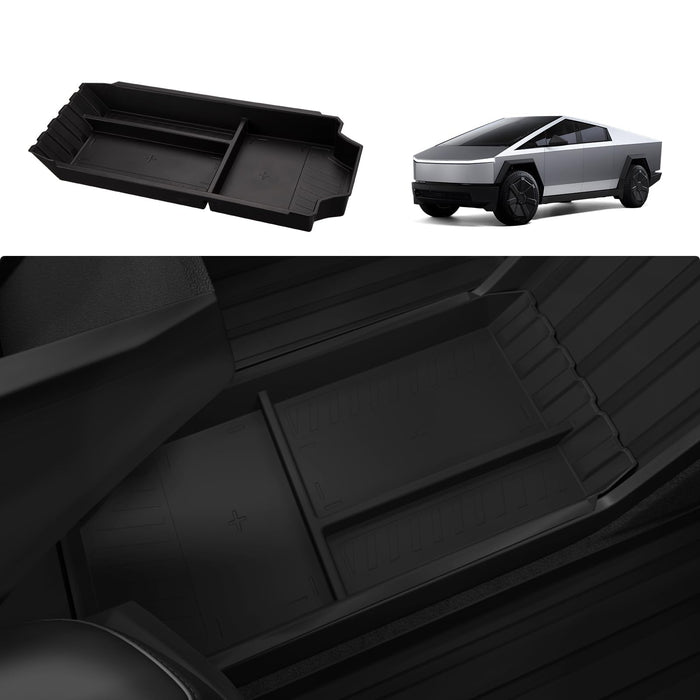 2024-2025 Tesla Cybertruck Lower Center Console Organizer Tray - TPE Floor Console Storage Box Interior Accessory