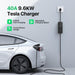 PRIMECOM 40 Amp charger charging a Tesla at 9.6kW with adjustable speed touch sensor