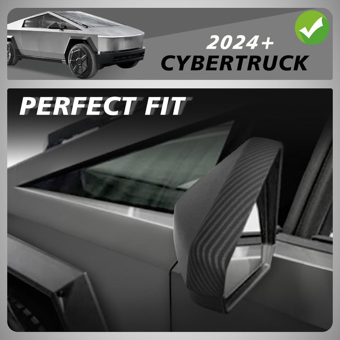 Tesla Cybertruck 2023-2024 Rearview Mirror Cover Caps - Carbon Fiber Pattern, 2PCS Left & Right