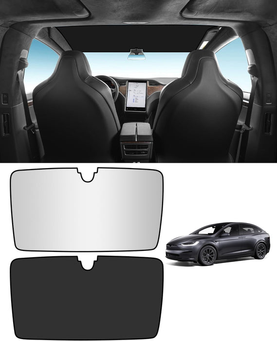 Windshield Sunshade | UV & Heat Blocking Reversible Cover for Tesla Model X 2015-2022