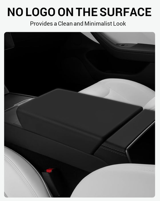 Tesla Model 3/Y/S/X Center Console Armrest Cover - Non-Slip TPE Protector, White (2016-2024)