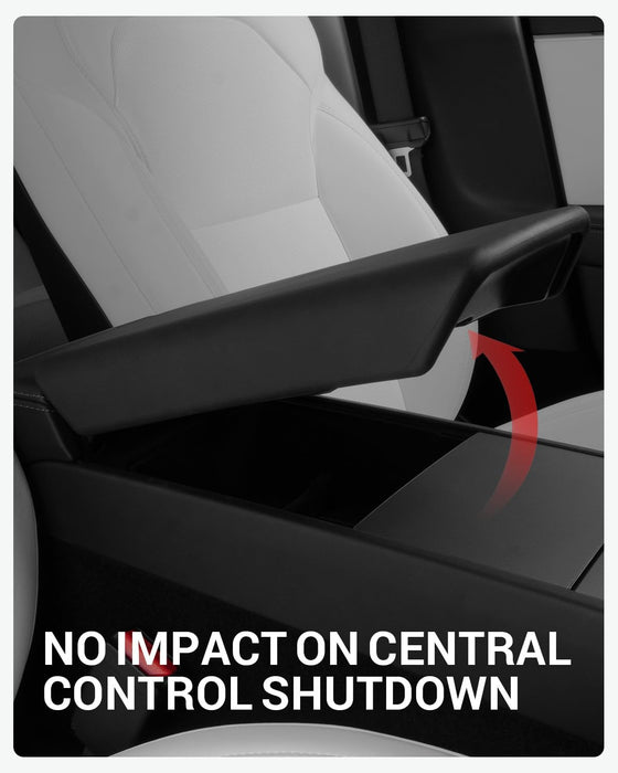 Tesla Model 3/Y/S/X Center Console Armrest Cover - Non-Slip TPE Protector, White (2016-2024)