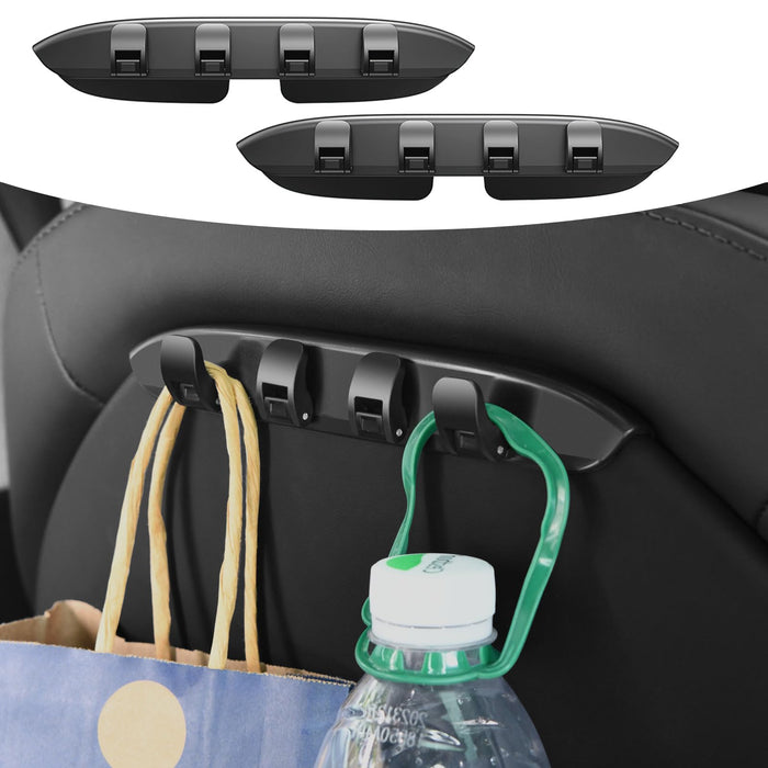 Tesla Model Y/3 Car Seat Hooks | Phone Mount | Grocery Hook - 2-Pack Purse & Bag Hangers, Back Seat Organizer (2021-2025)