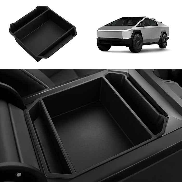 2024-2025 Tesla Cybertruck Lower Center Console Organizer Tray - TPE Floor Console Storage Box Interior Accessory