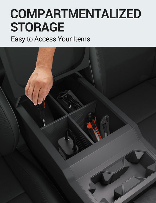 2024-2025 Tesla Cybertruck Lower Center Console Organizer Tray - TPE Floor Console Storage Box Interior Accessory