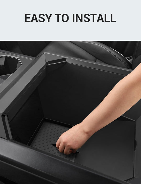 2024-2025 Tesla Cybertruck Lower Center Console Organizer Tray - TPE Floor Console Storage Box Interior Accessory