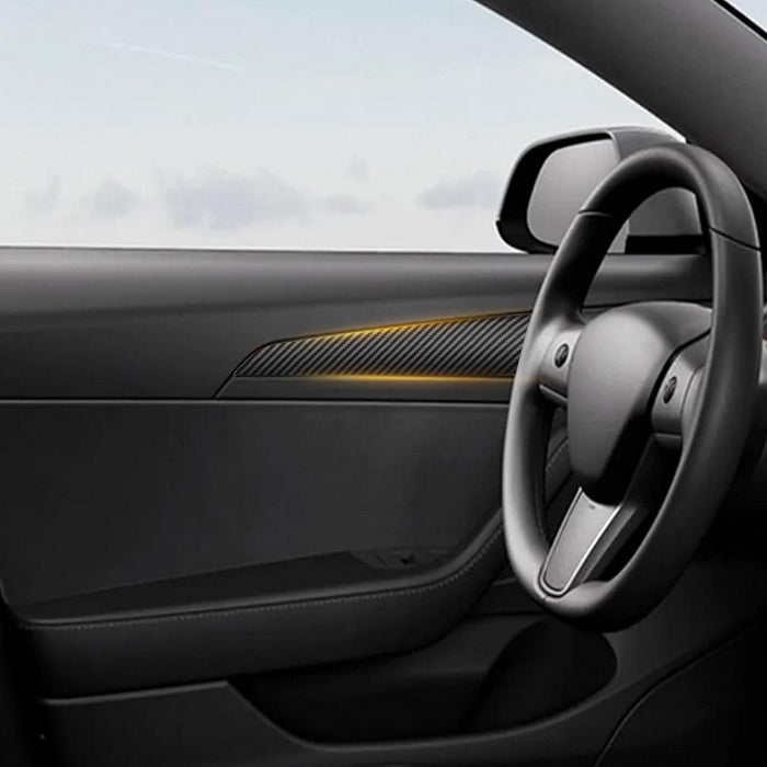 Dashboard cover and door trim set for Tesla Model Y and Model 3