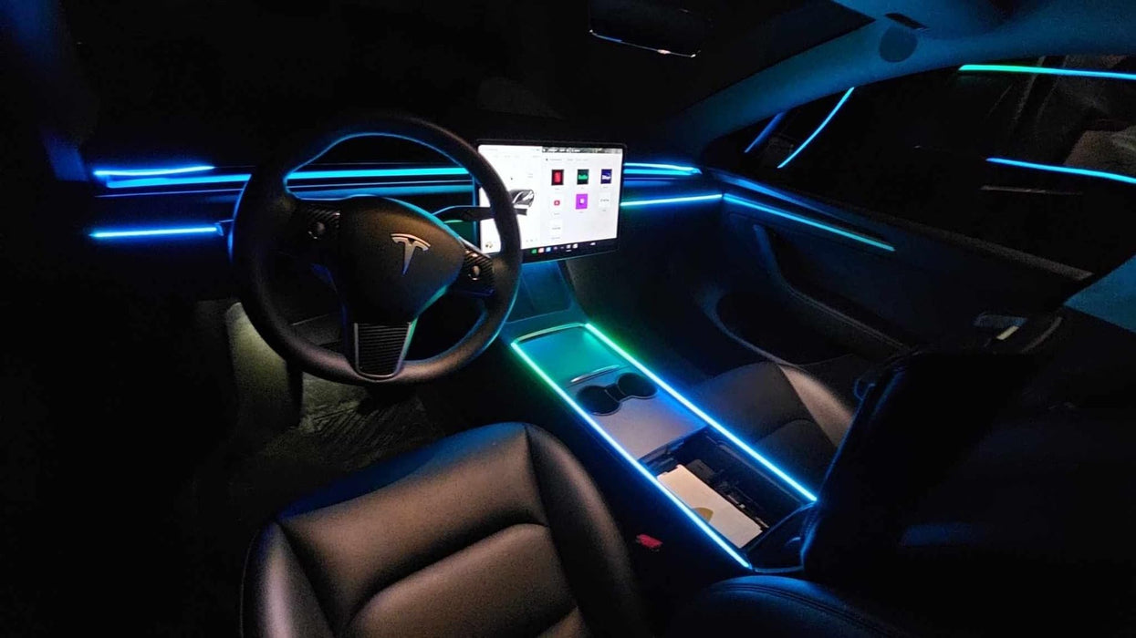 Tesla Dreamcolor Acrylic Interior Car LED Strip Light Motion Sensor Switch Kit