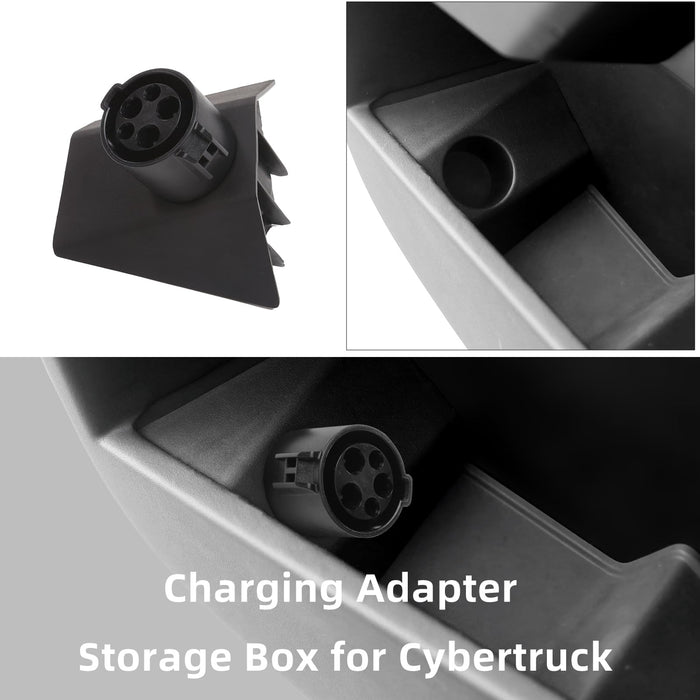 Charging Adapter Storage Box for Tesla Cybertruck 2023-2025 - Durable ABS Dock Socket (Adaptor Not Included)