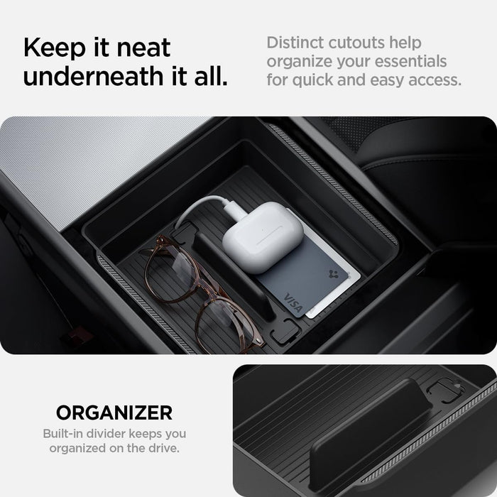 Center Console Organizer [Non-Slide] Carbon Edition for Tesla Model 3 Highland 2024-2025 Refresh