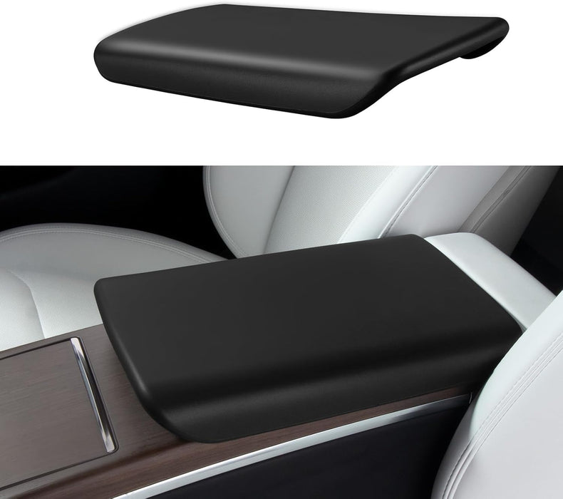 Tesla Model 3/Y/S/X Center Console Armrest Cover - Non-Slip TPE Protector, White (2016-2024)