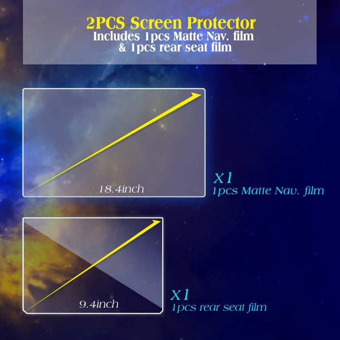 Tesla Cybertruck 2024-2025 Screen Protectors - Matte Front & Rear (18.5” & 9.4”), Anti-Glare/Anti-Fingerprint (2pcs)