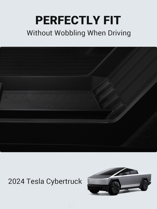 2024-2025 Tesla Cybertruck Lower Center Console Organizer Tray - TPE Floor Console Storage Box Interior Accessory