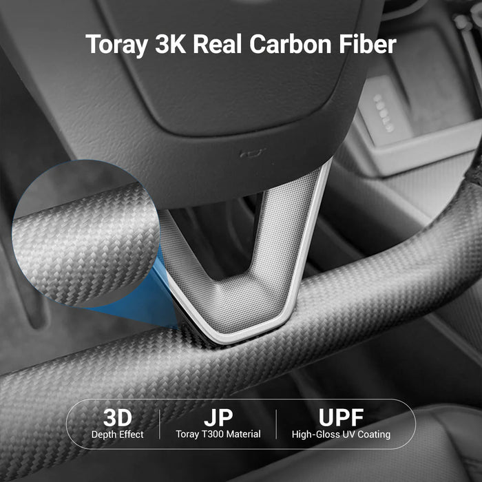 EV Bandit Carbon Fiber Heated Yoke Steering Wheel for Tesla Model 3 Highland & Model Y Juniper