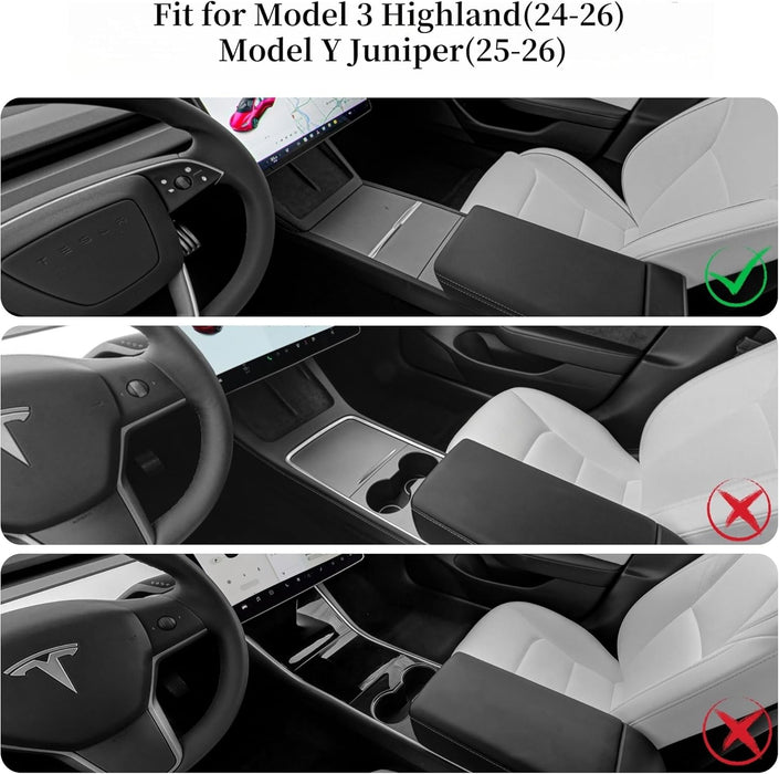 Center Console Cover 5-Piece Set | Pink Interior Accessories for Tesla Model 3 Highland & Model Y Juniper