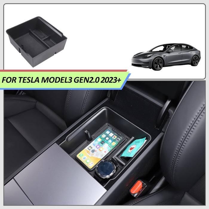 Tesla Model 3 Highland 2024 Center Console Organizer - Armrest Storage Box & Privacy Divider, ABS