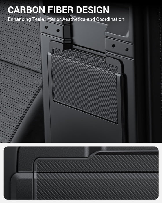 2024-2025 Tesla Model 3 Highland Armrest Hidden Storage Box - [Carbon Fiber] Design Hidden Center Console Organizer, 1PC