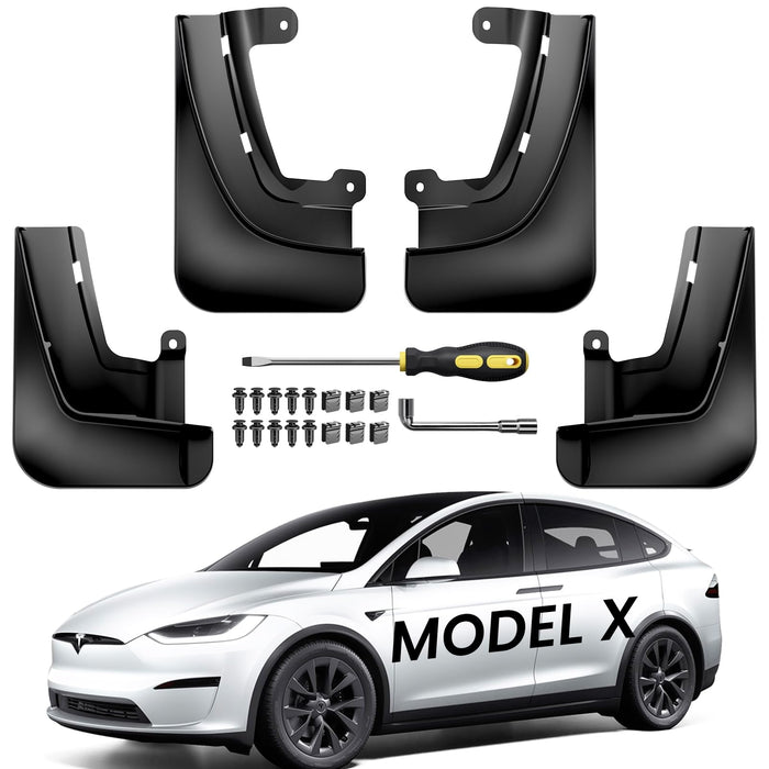 Tesla Model 3 Highland/Y/S/X 2024 Mud Flaps - Military-Grade, No-Drill All-Weather Splash Guards, Set of 4