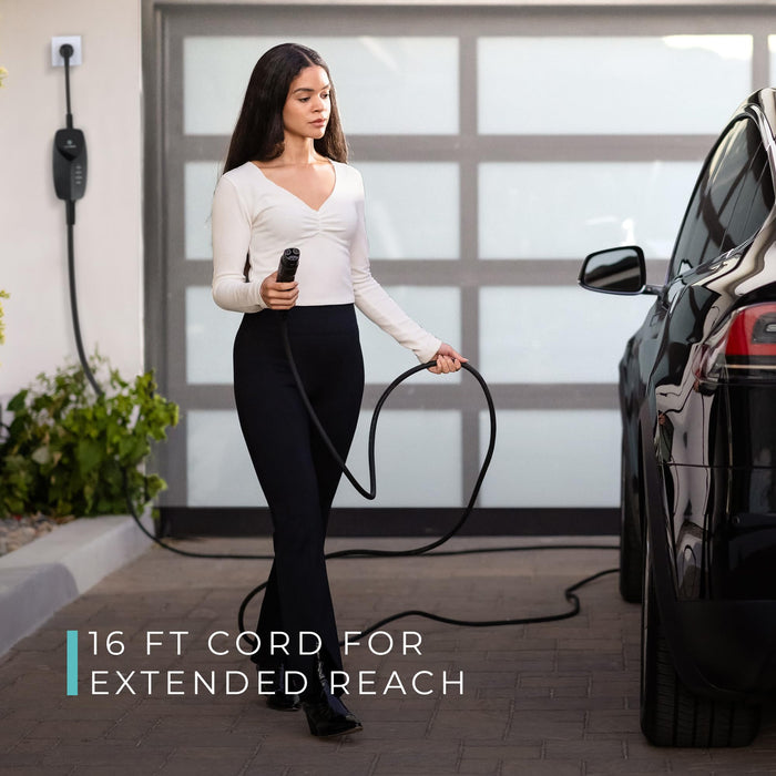 Lectron Level 1 Tesla Charger 12A WiFi | 120V NEMA 5-15 Plug | 16ft Cable NACS Connector | Portable Home EV Charger for Tesla & NACS Vehicles