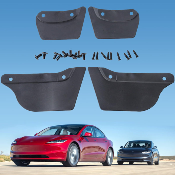 Tesla Model 3 Mud Flaps 2017-2024 - No Drilling, No Tape Tire Protection, Set of 4